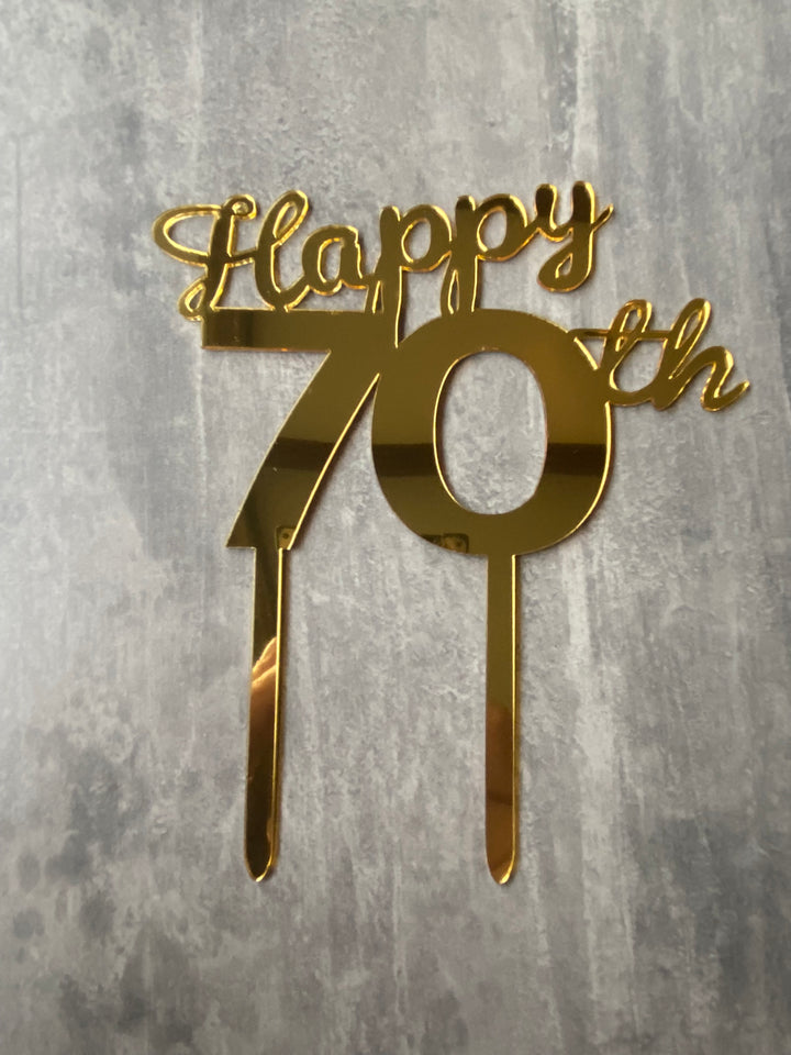 Happy 70th Birthday Cake Topper Glitter Card – LissieLou